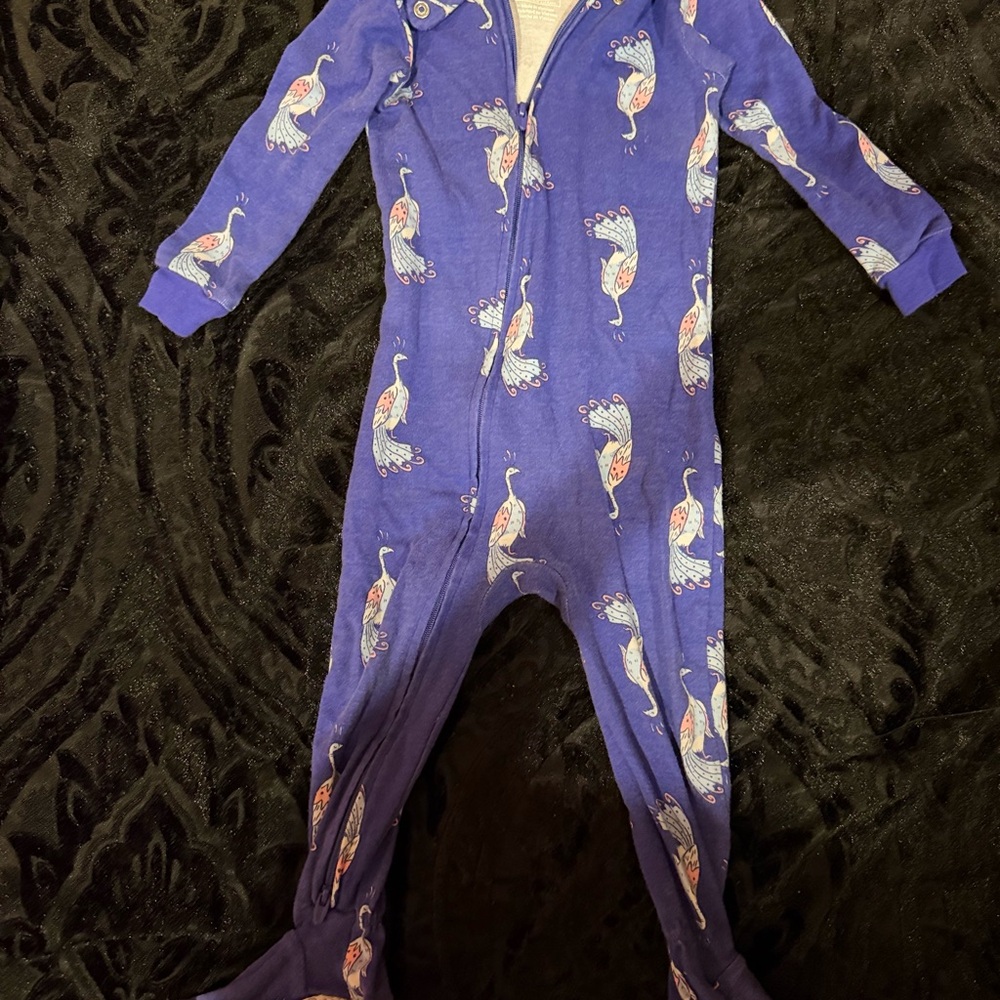 Carter's Purple Footie with Peacock Design
